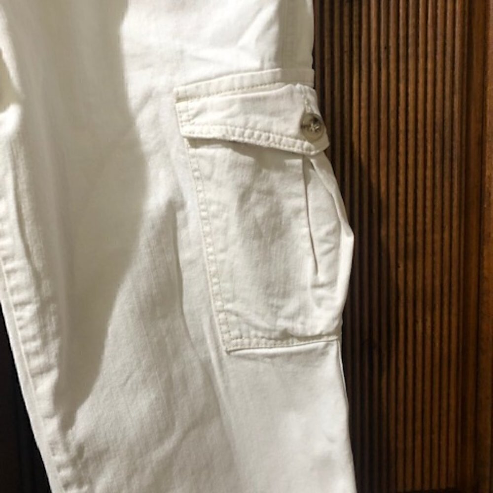 7 For All Mankind Dylan Off-White Cargo Pants - Picture 2 of 8